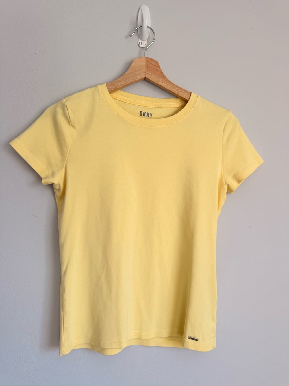 DKNY Yellow Organic Cotton Short Sleeve T-Shirt Size S